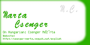 marta csenger business card